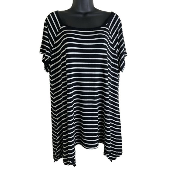 Cable & Gauge Tops Cable Gauge Top Womens Plus Size X Black White